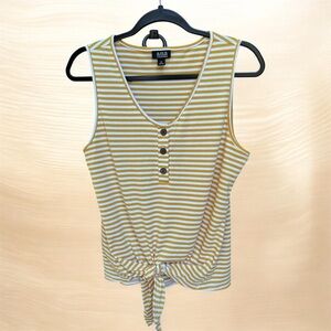 a.n.a Women's Mustard Striped Tank Top